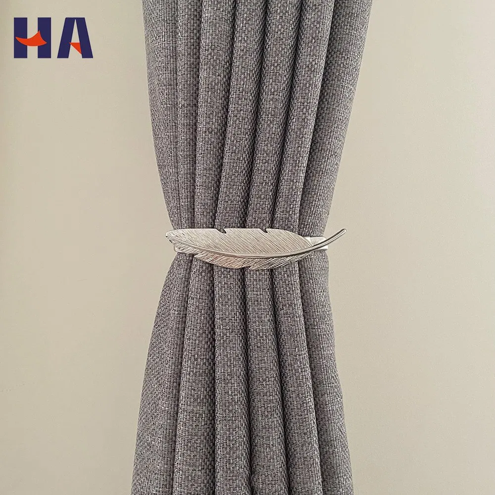 New Design Luxury Leaf Shape Iron Alloy Silver Gold Metal Curtain Clip Tiebacks Tie Back Decorative Curtain Accessories