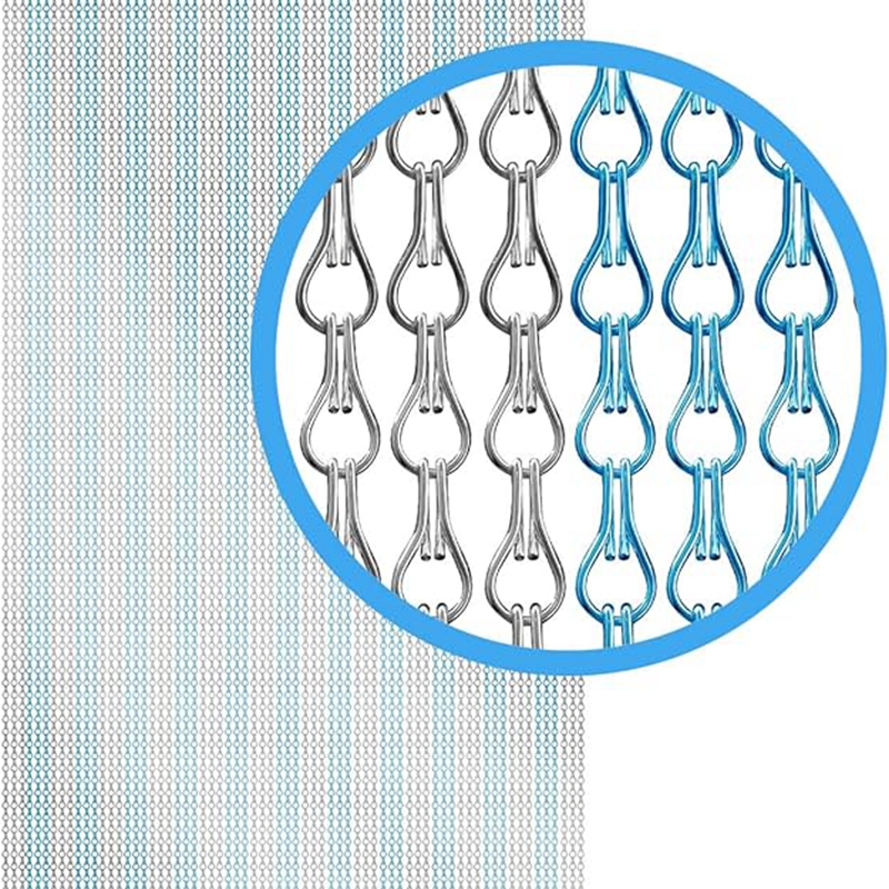 Wholesale Decorative Metal Aluminum Double Hook Chain Link Metal Mesh Curtain Chain Drapery Fabric