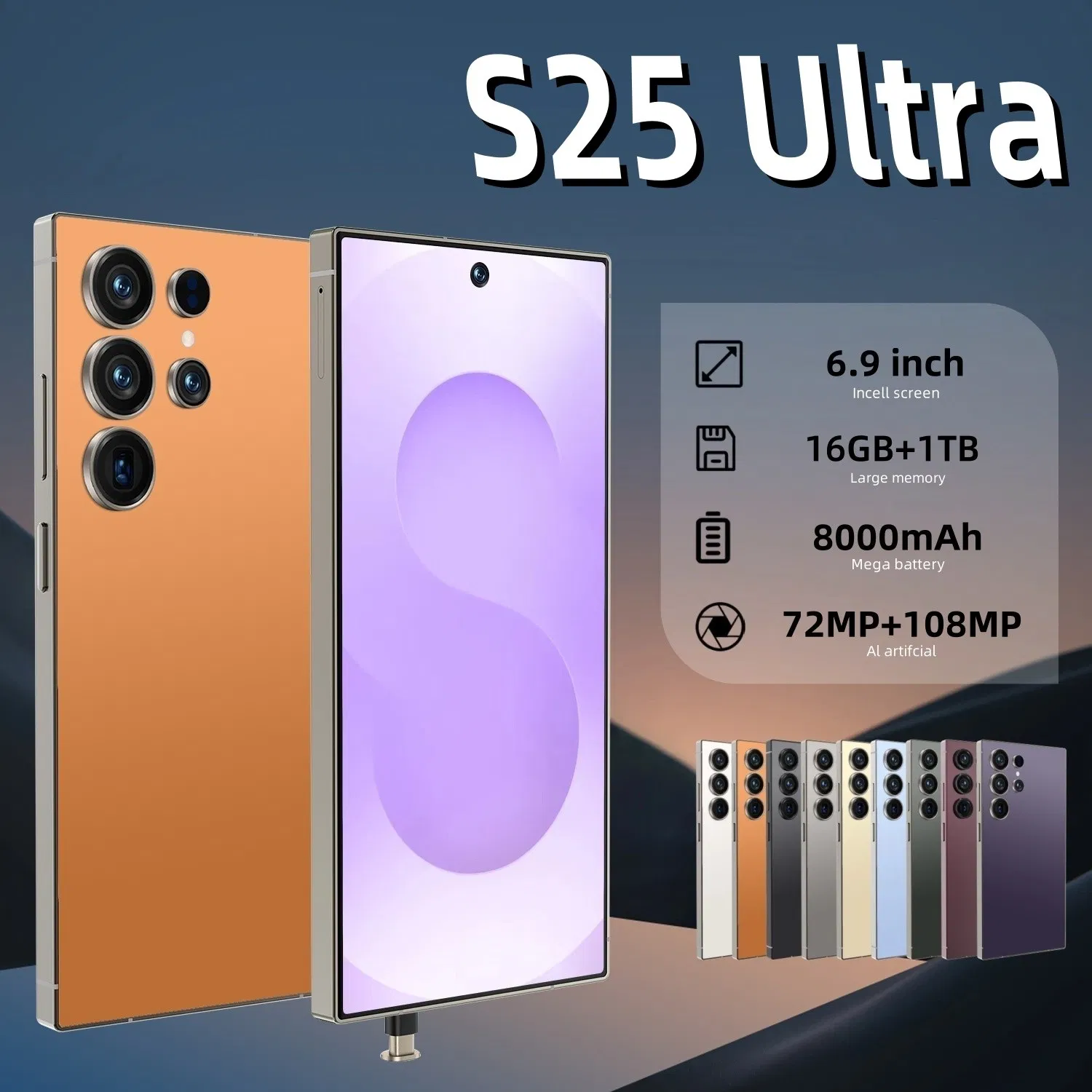 Смартфон S25 Ultra 5G 22+2TB, Android 14, 7.3 дюйма
