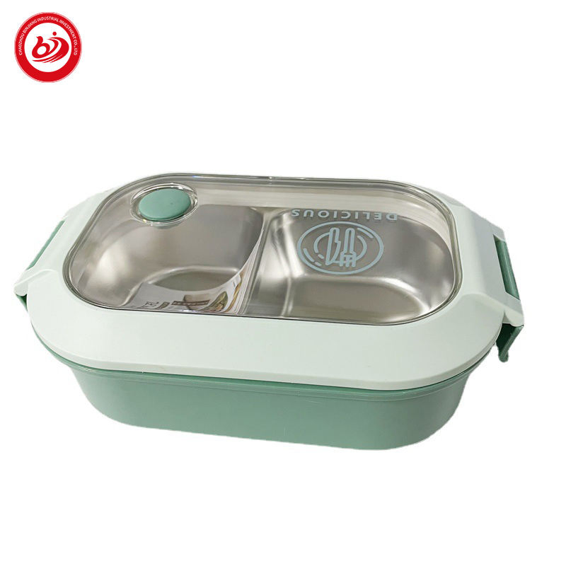 Japanese Style Tiffin Portable Plastic Lunch Box Plastic 304 Stainless Steel Bento Lunch Box for School Students