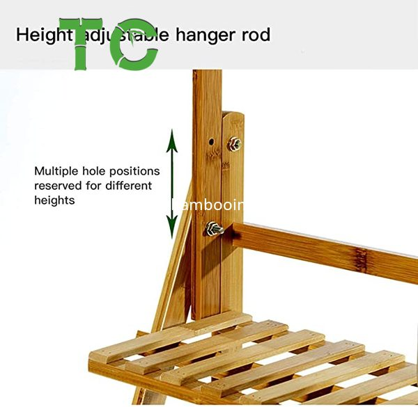Wholesale 3-Tier Foldable Bamboo Hanging Plant Stand Flower Pot Organizer Storage Rack Display Rack Flower Stand Rack