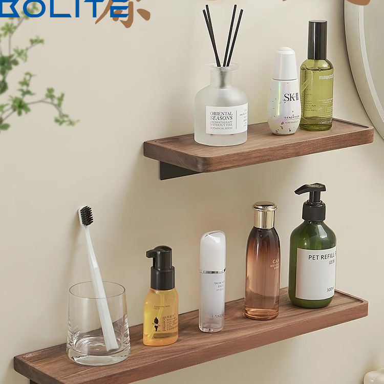 Bathroom Solid Wood Organizer Bathroom Wall Mounted Scandinavian Style Cosmetic Organizer Bathroom Rack