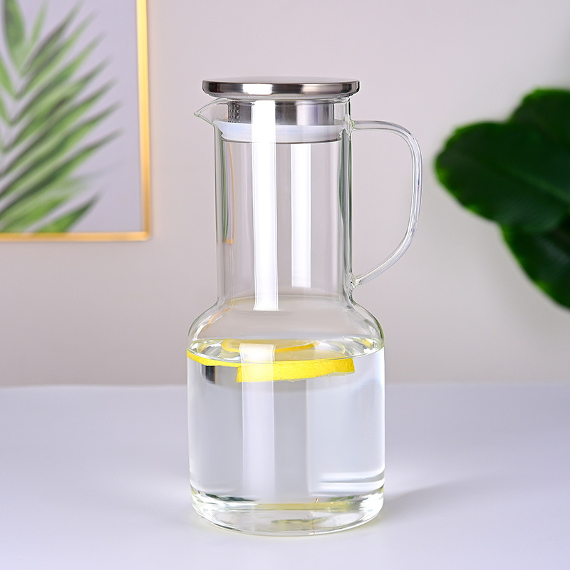 1700ml Popular Wholesale Unique Coloured Cool or Hot Drinking Water Pitcher Glass Kettle