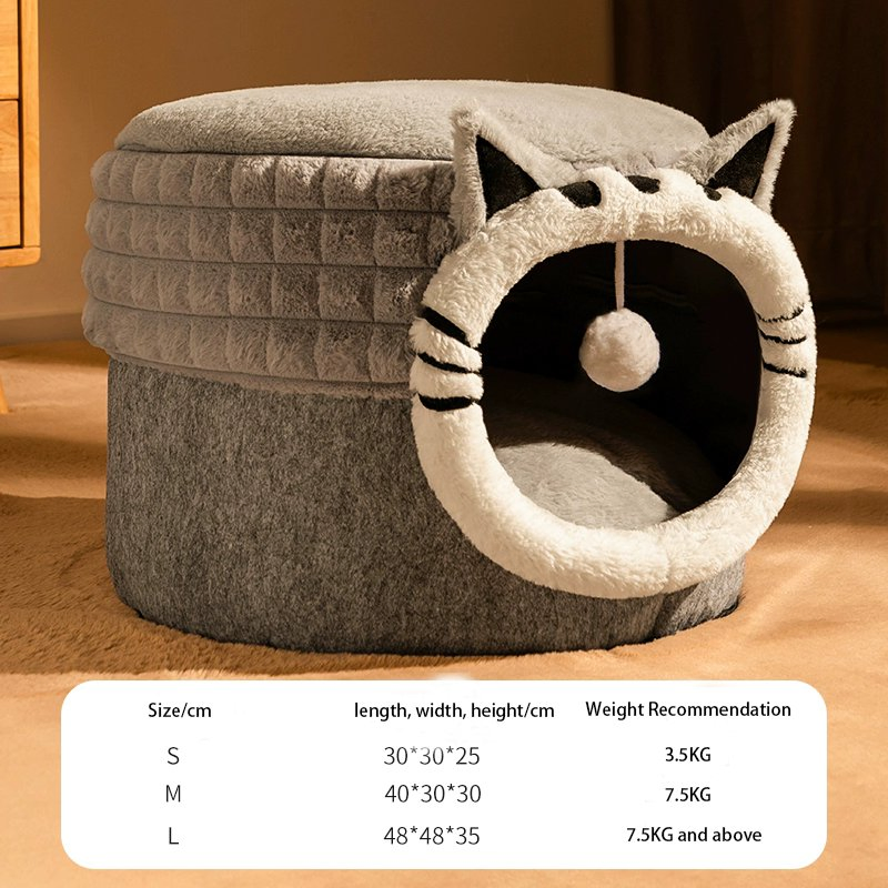 Winter Warmth Foldable Safety Indoor Cat Bed for Cozy Comfort