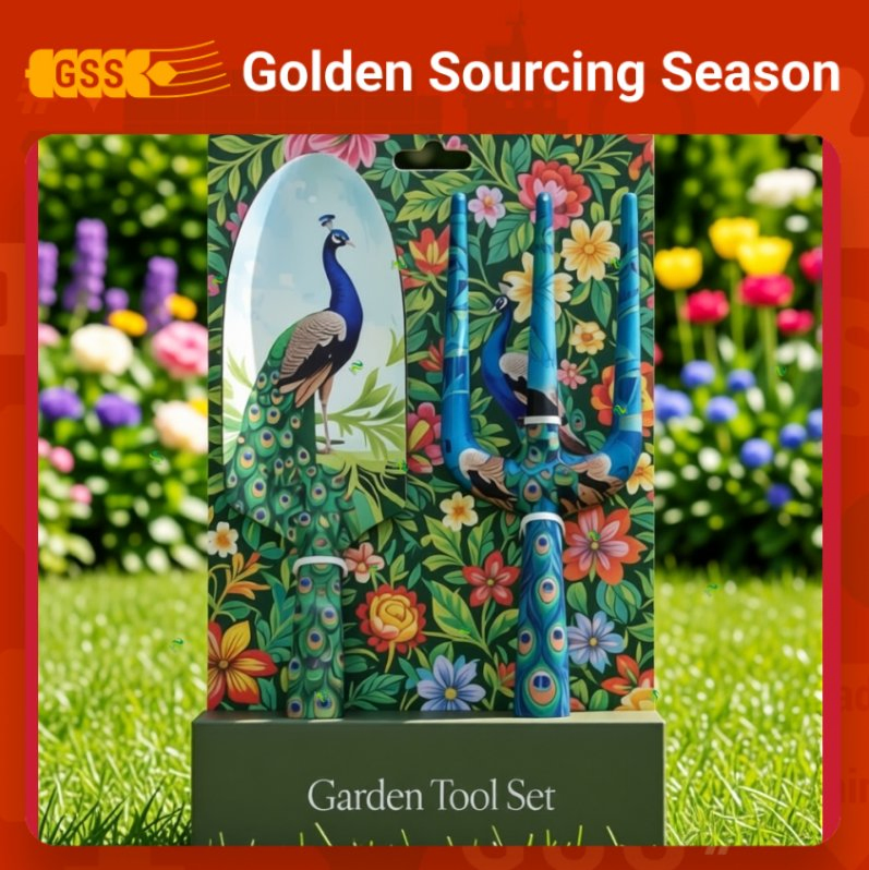 Peacock Pattern Garden Tools Premium Gift Set