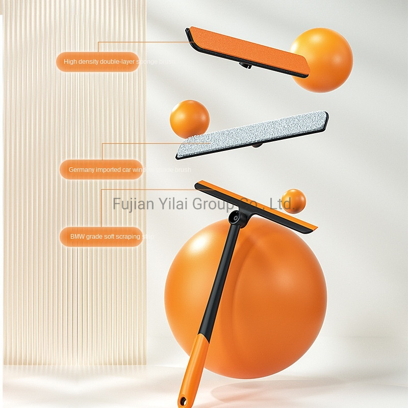 Window Cleaning Wiper Multifunctional Dual Purpose Squeegee Window Plastic with T-Shaped Handle