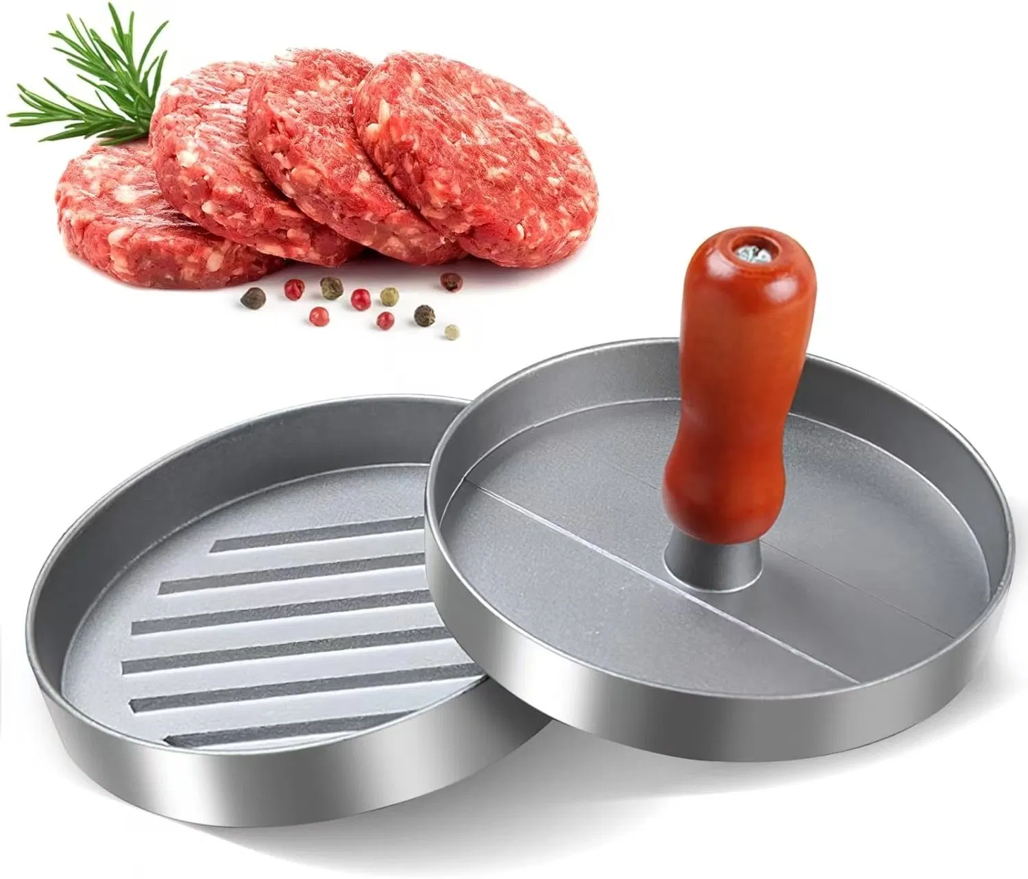 Easy-to-Use Nonstick Hamburger Maker and Meat Press for Households