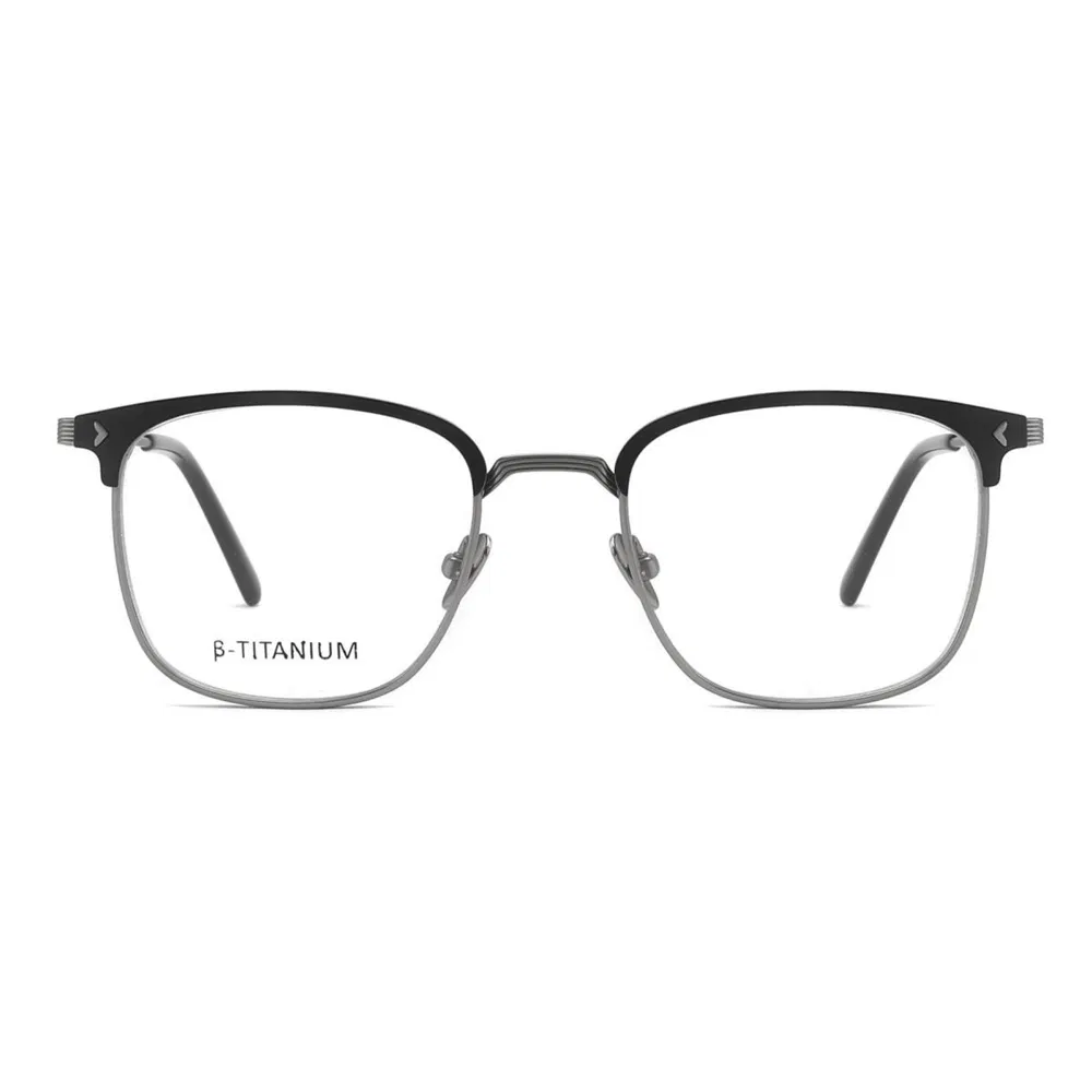 Tfw-015: Modern Square β-Titanium Glasses Frame in Dual-Tone Black