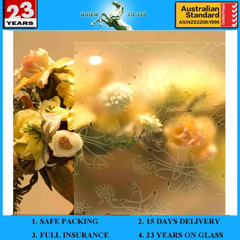 3-6mm Am-3 Decorative Acid Etched Frosted Art Architectural Glass