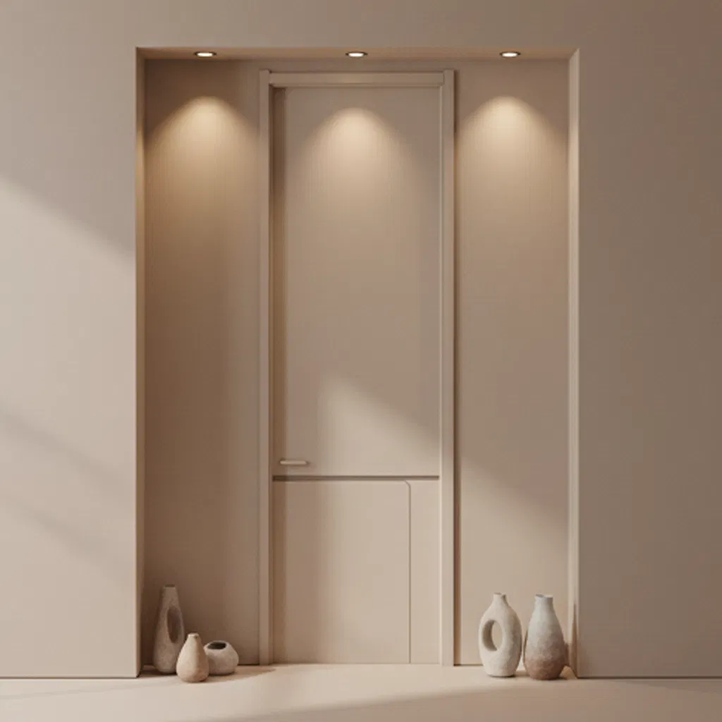 Professional Soundproof Door Factory High Quality Fireproof Solid Wood Room PVC Interior Door Hotel Apartment Door