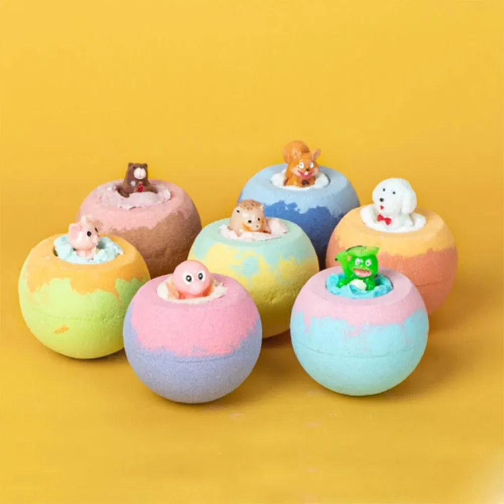 Natural and Safe Gift Set Girls & Boys Bath Bombs for Kids with Surprise Animals Toys Multicolored