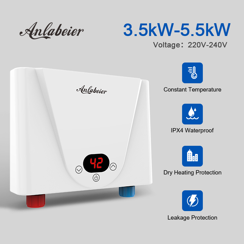 Over Temperature Protection 220V Instant Water Heater Bathroom 5500W Constant OEM