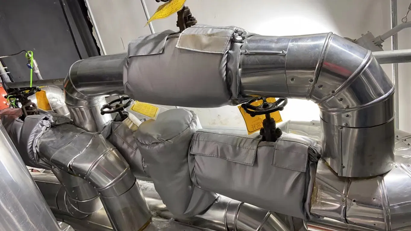 Silicone Coating Cloth Thermal Insulation Blanket for Pipe Equipment