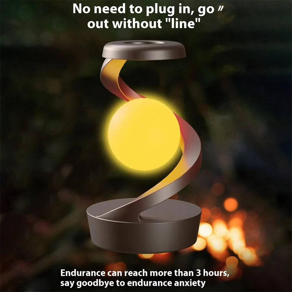 Лампа левитация Spiral RGB, атмосферная, серая