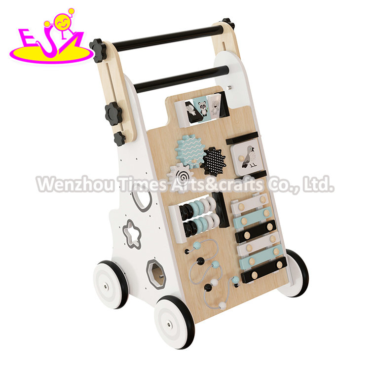 New Design Adjustable Height Wooden Busy Activity Walker for Kids W16e205b