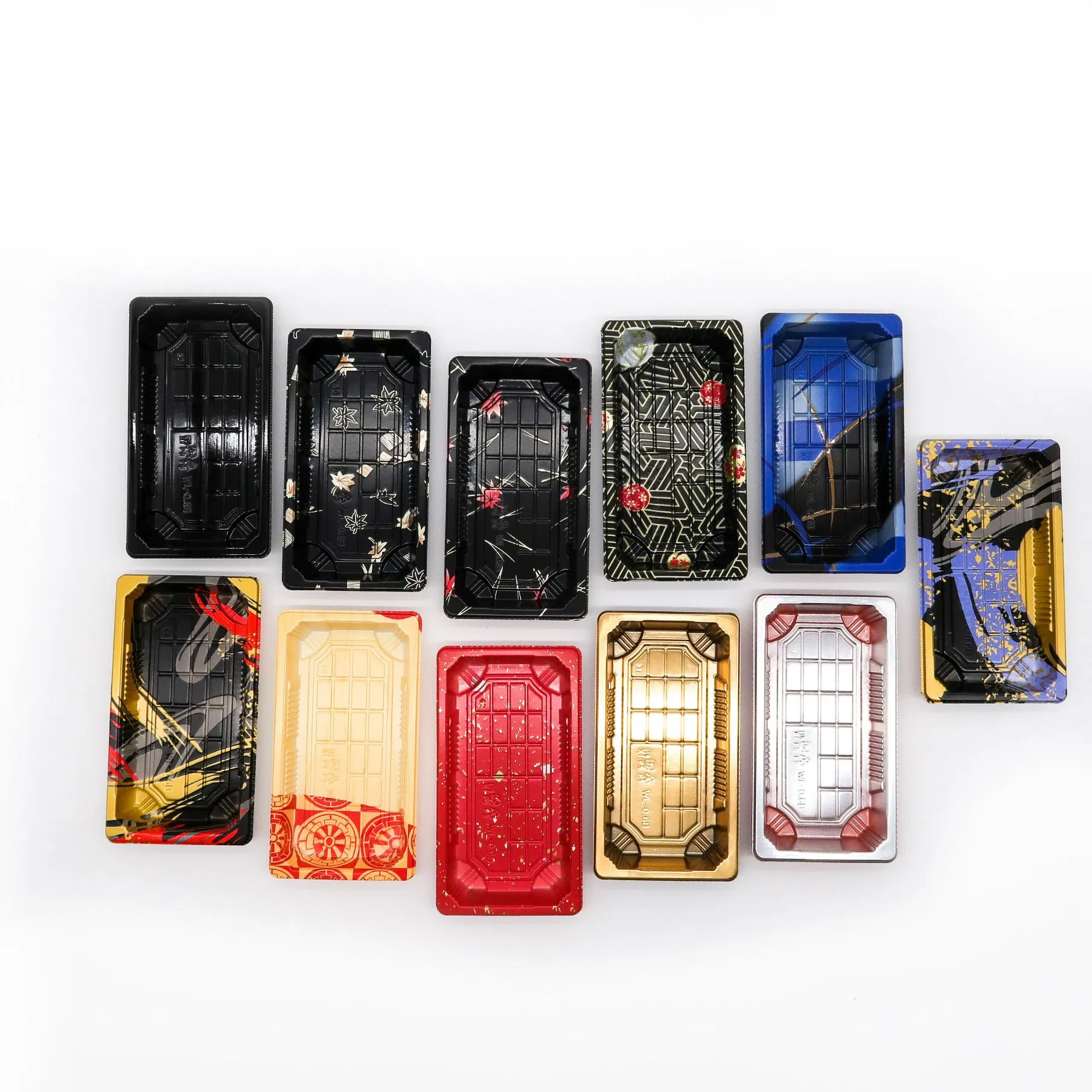 Luxury Square Recyclable PE Coated Lids Sushi Takeout Box Custom Offset Printing Kraft