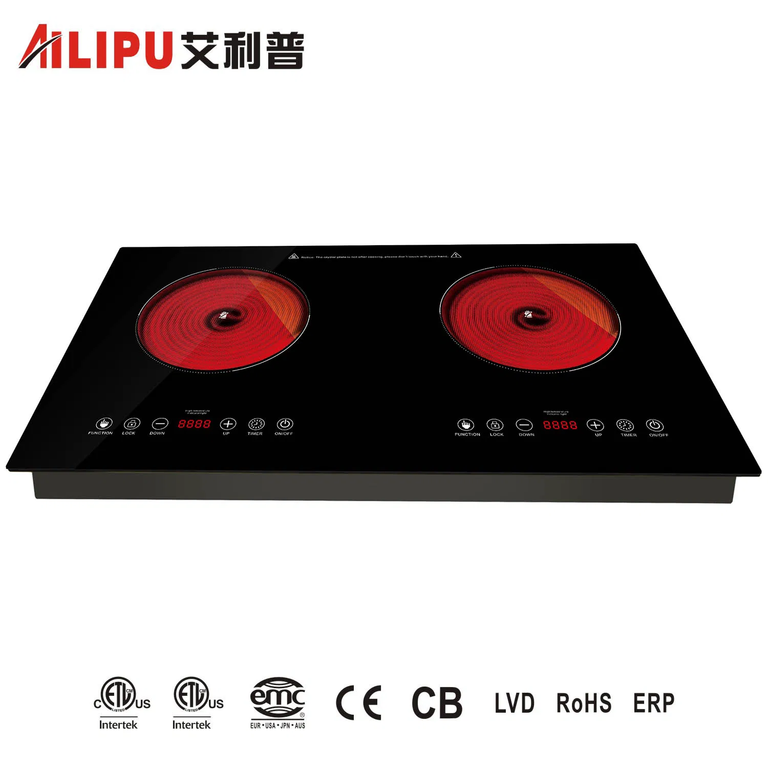 Built-in Metal Body Double burner Radiant Cooker/Infrared cooker
