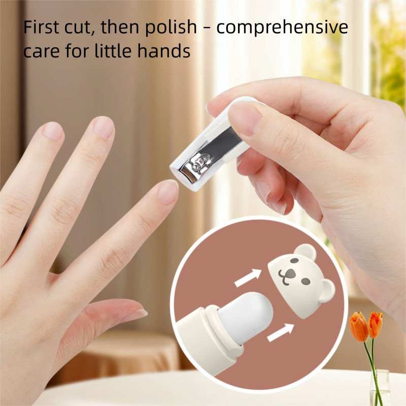 Injury-Proof Design Baby Electric Nail File Set, Rechargeable Nail Trimmer at-Home Nail Clippers