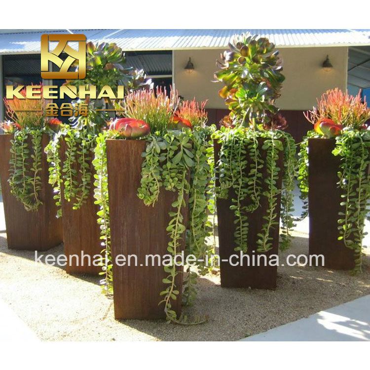 Кашпо из кортеновской стали для улицы, на заказ