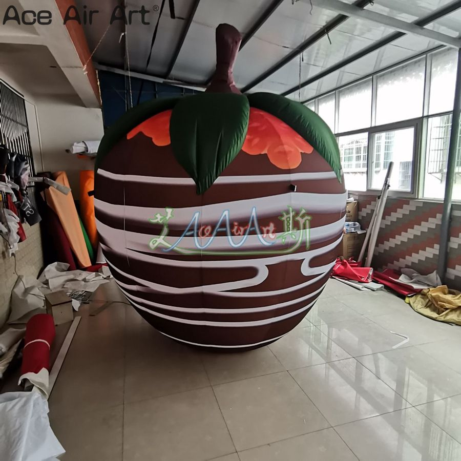 Funny Inflatable Strawberry Chocolate Cup Oval Model Candy Balloon for Festival Event Party Decoration