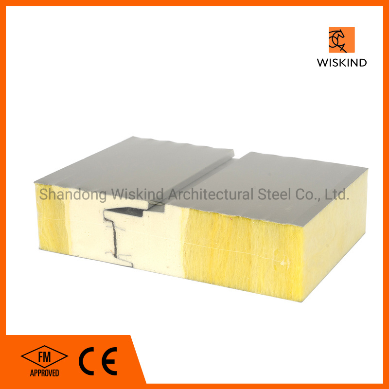 Building Material High-Density Rockwool Insulated Metal Panel for Roof/Wall Cladding System