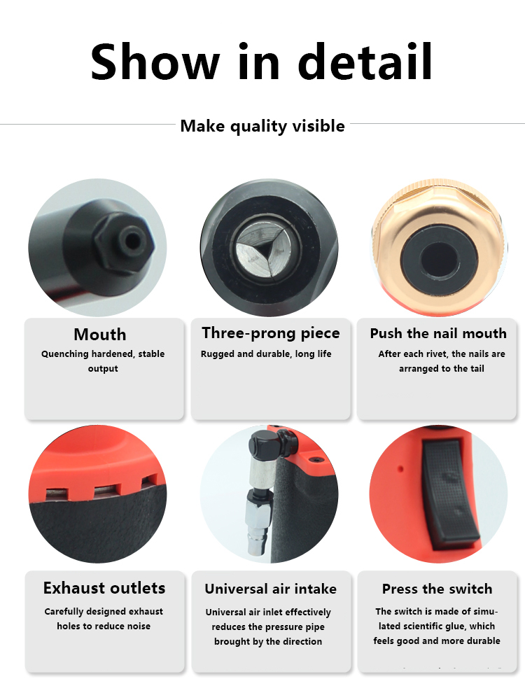 Common Riveting Tool Fa-C Pneumatic Riveting Gun Steel Nails Aluminum Nails Suitable