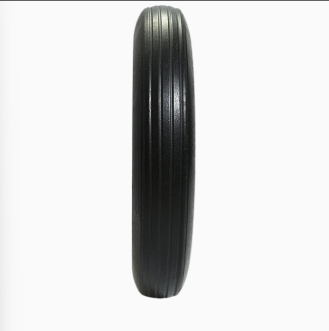 12" Flat Free Solid Rubber Tire and Wheel, for Hand Truck Lawnmover12X2