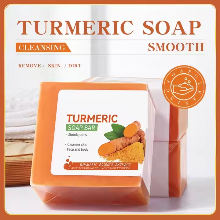 OEM Skin Care 100g Turmeric Soap Body Cleaning Lightening Dark Underarm Soap