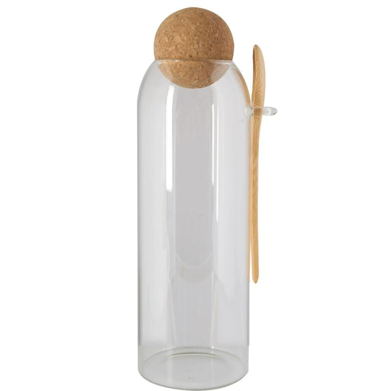 Borosilicate Glass Storage Jar with Cork Ball Sealed Lid Glass Jar