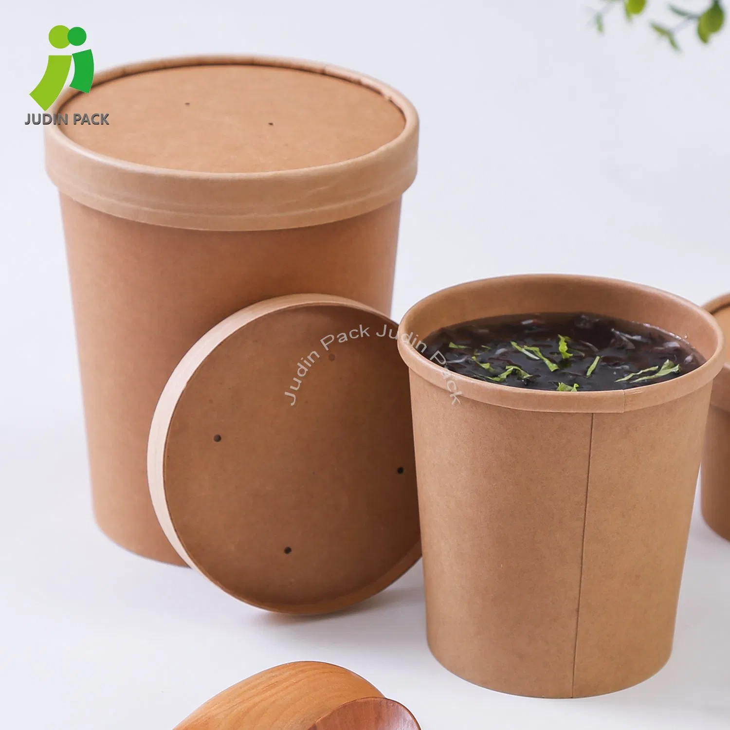 Environmentally Friendly Paper Take Away Paper Soup Cup with Customized Logo