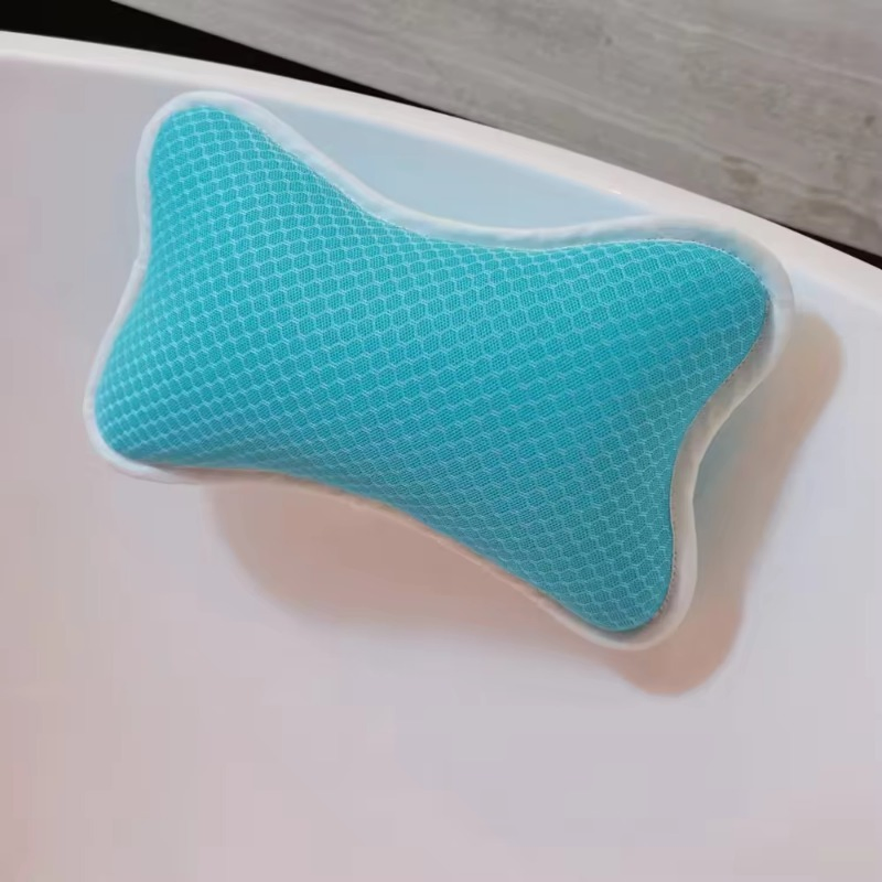 2024 Hot Selling Bone-Shaped 3D Air Mesh Quick-Drying Suction Cup Bathroom Pillow