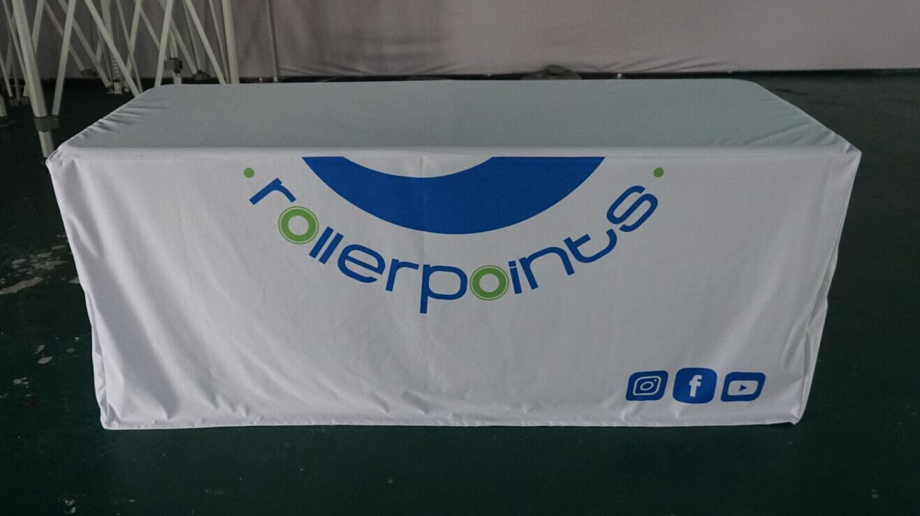 Custom Fitted Table Cloths Events Stretch Tablecloth Spandex Table Cover Advertising