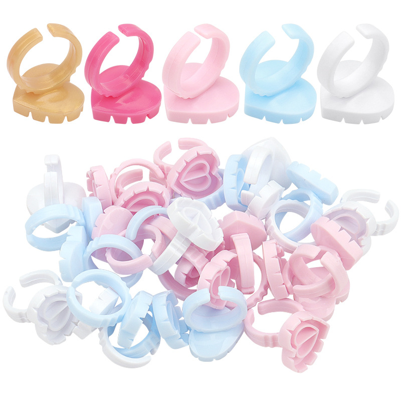 Disposable Heart-Shaped Eyelash and Eyebrow Glue Ring