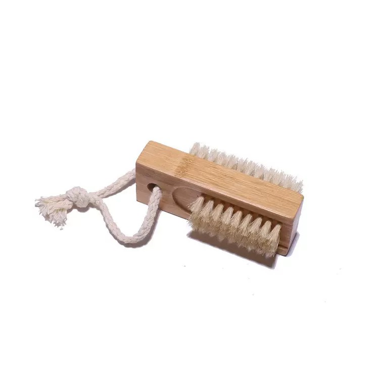 Cross-Border Spot Wooden Handle Double-Sided Boar Bristle Nail Dust Removal Cleaning Brush