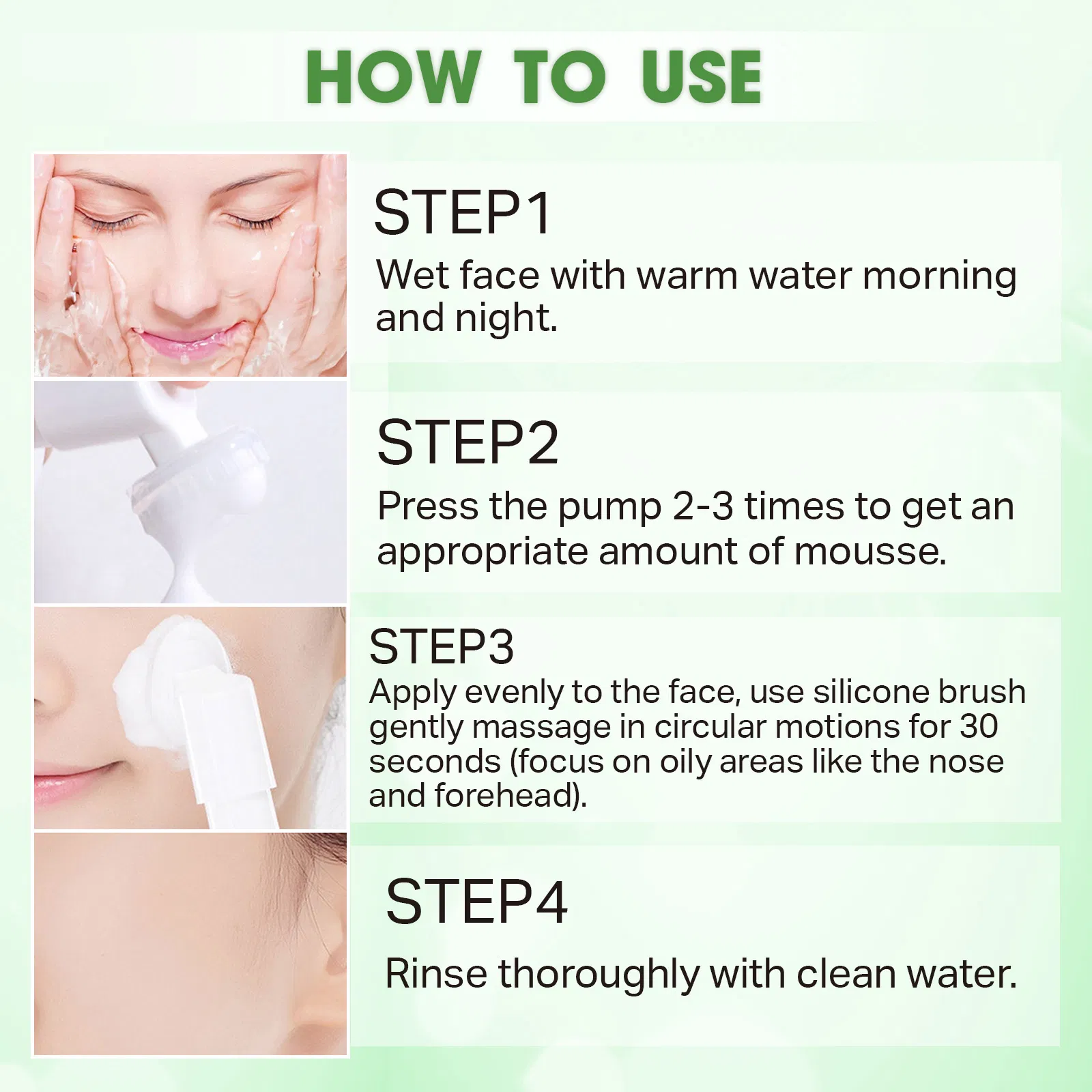 Beauty Cosmetics Wash Refine Skin Texture Aloe Vera Centella Asiatica Cleansing Mousse