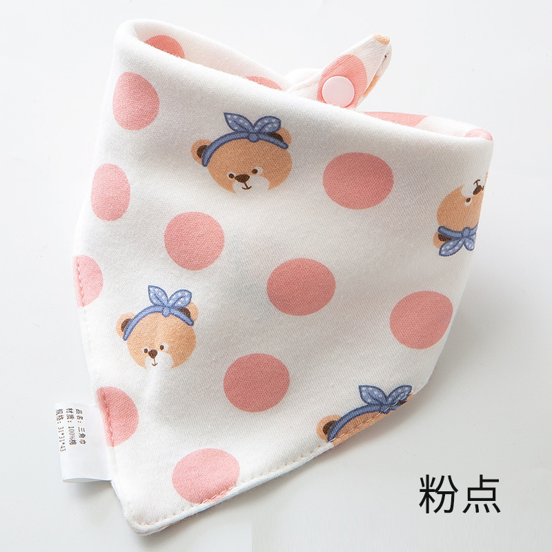 Baby Drool Bib Baby Triangle Bib Pure Cotton Double-Layer Buckle Newborn Bib Children's Anti Spitting Scarf