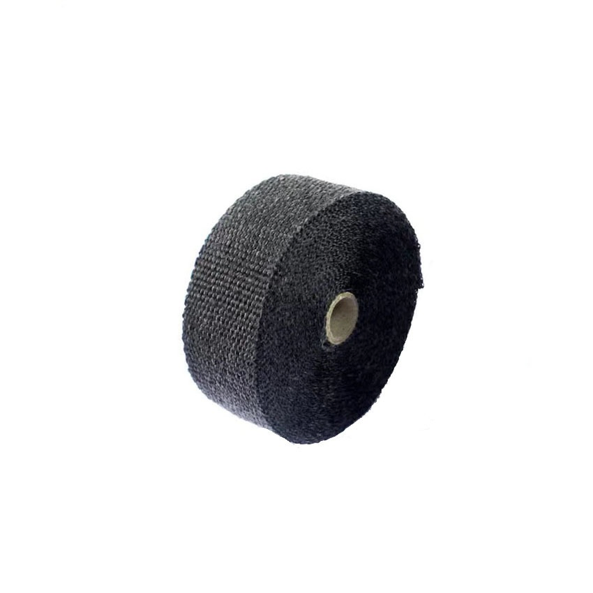 Black Titanium Thermal Shield Exhaust Manifold Header Heat Wrap Exhaust Header Wrap with Stainless Steel Ties
