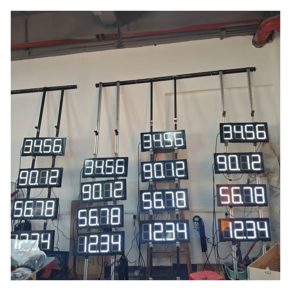 8"10"12"16" White Green LED Petrol / Fuel / Oil Price Signs Oil Station 7 Segment Display with Petrol Station LED Price Sign Digital Board