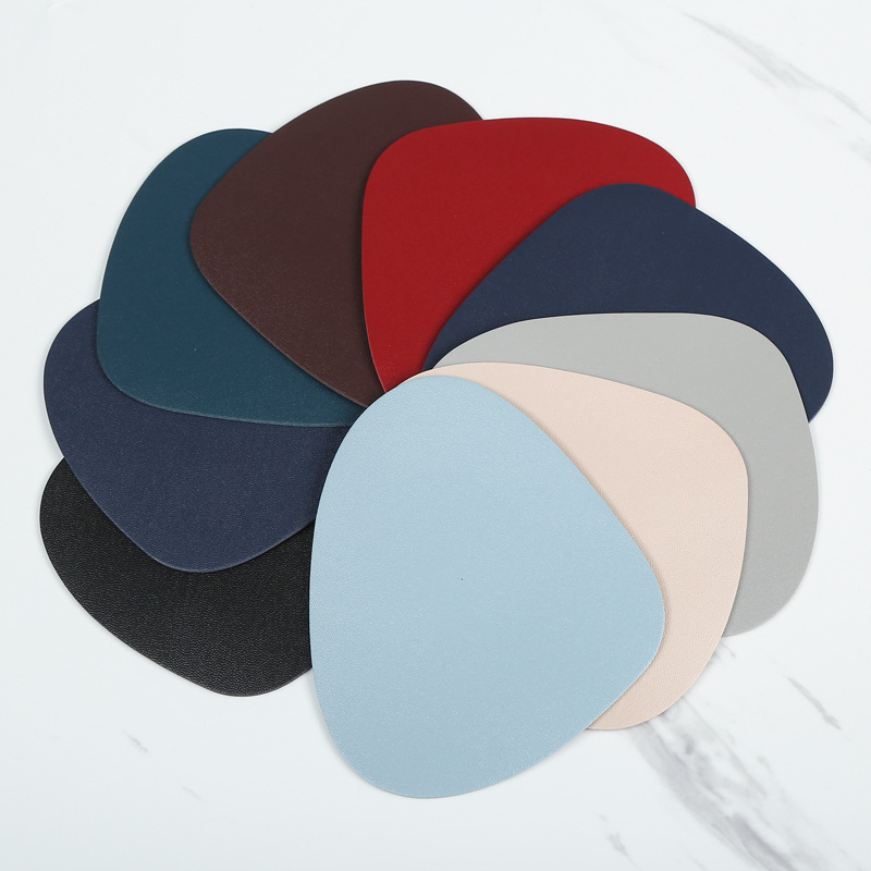 2025 Cowhide Pattern Faux PVC Leather Placemats Waterproof Non-Slip Heat Resistant Kitchen Dining Table Place Mats Kitchen Table Mats