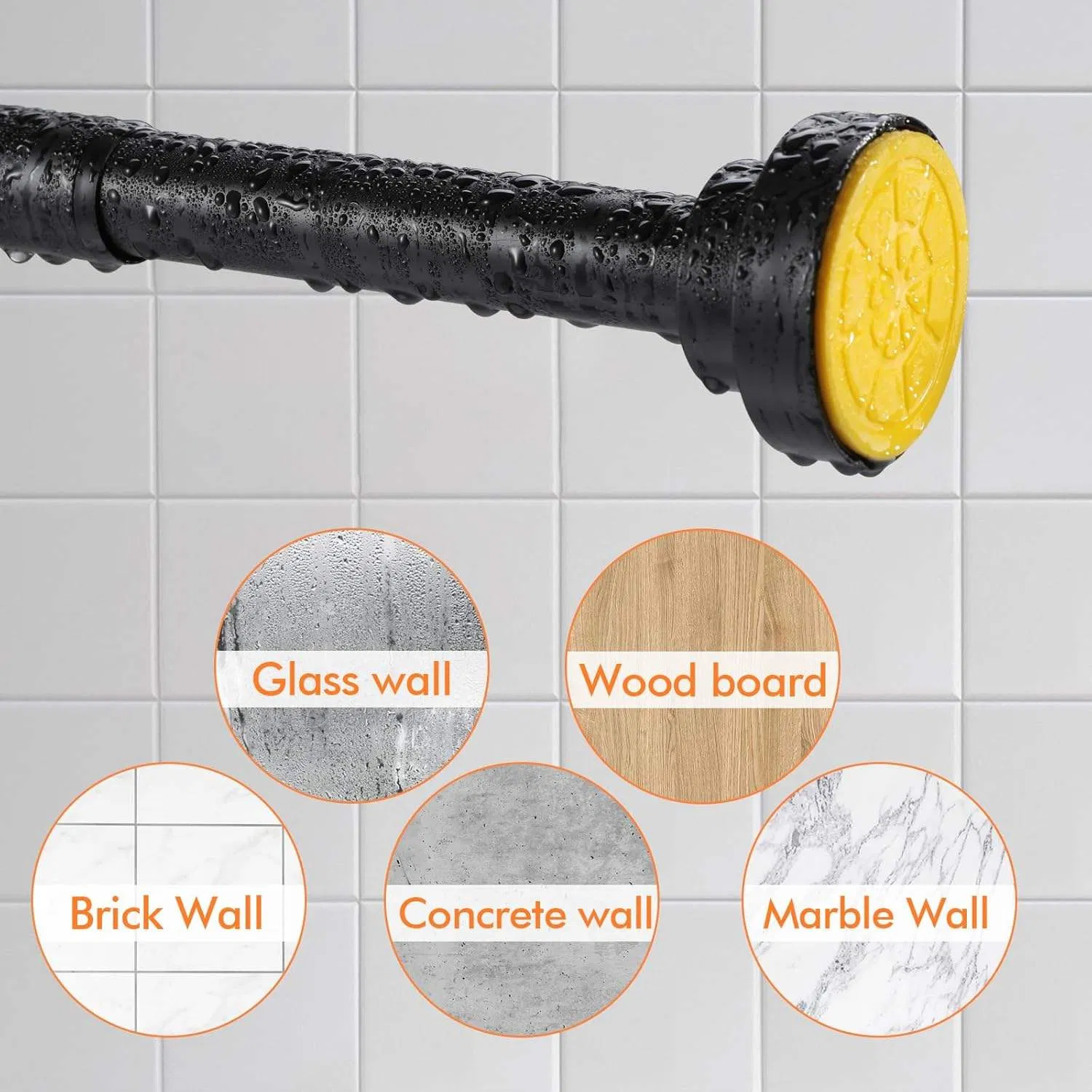 Self Adhesive Curtain Rod Brackets, Self Adhesive Hooks for Bathroom Tension, Wall Hooks Adhesive