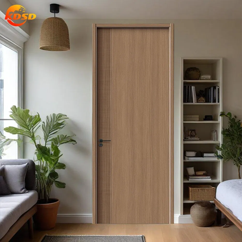 Modern Style Bedroom Use Paint-Free Carbon Crystal Solid Wood Oak Door