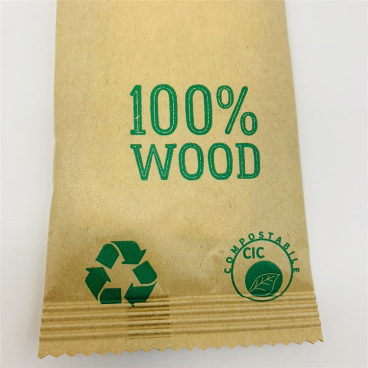Disposable Eco Friendly Wood Cutlery, Wooden Cutlery Set with Bag