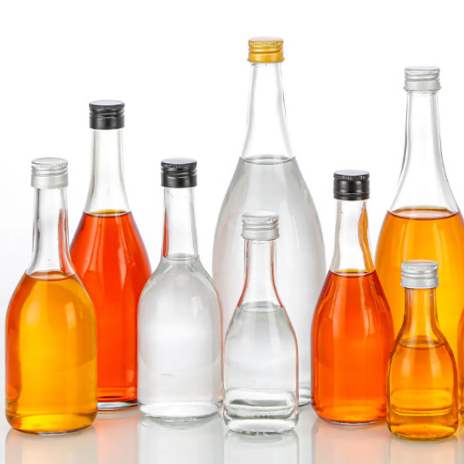 Прозрачные стеклянные бутылки для напитков с крышкой