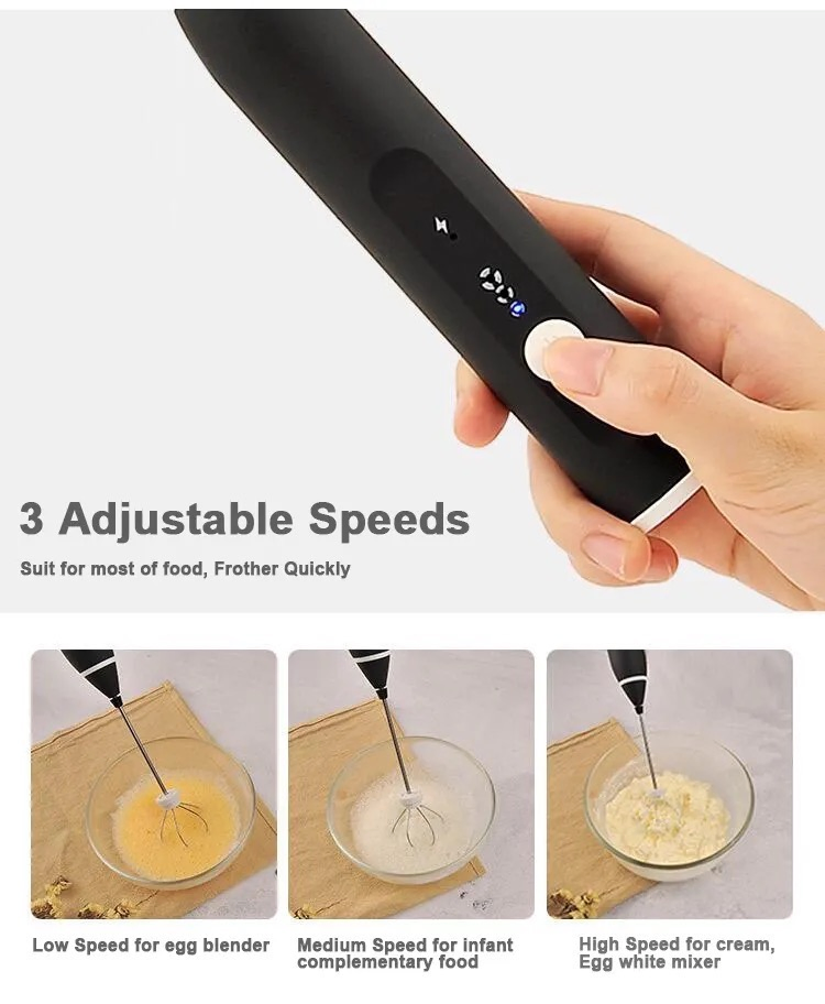 Factory Sale Stainless Steel Electric Foam Maker Handheld Milk Frother for Latte