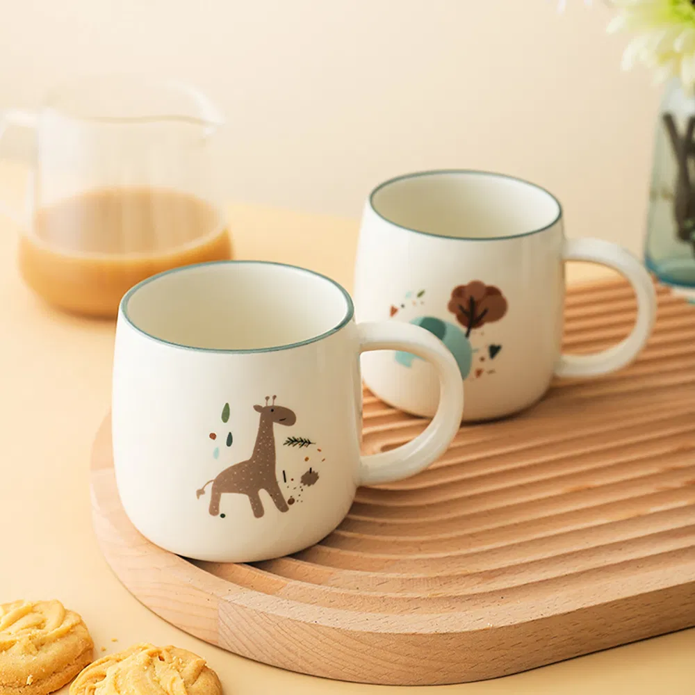 Керамическая кружка с животным принтом, 350 мл
