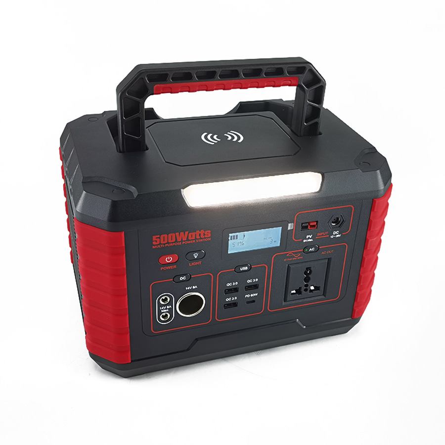 Manufacturer 500W Portable Power Station Universal Socket Wireless Charging Lithium Battery Large Capacity Generator for Camping Emergency Travel