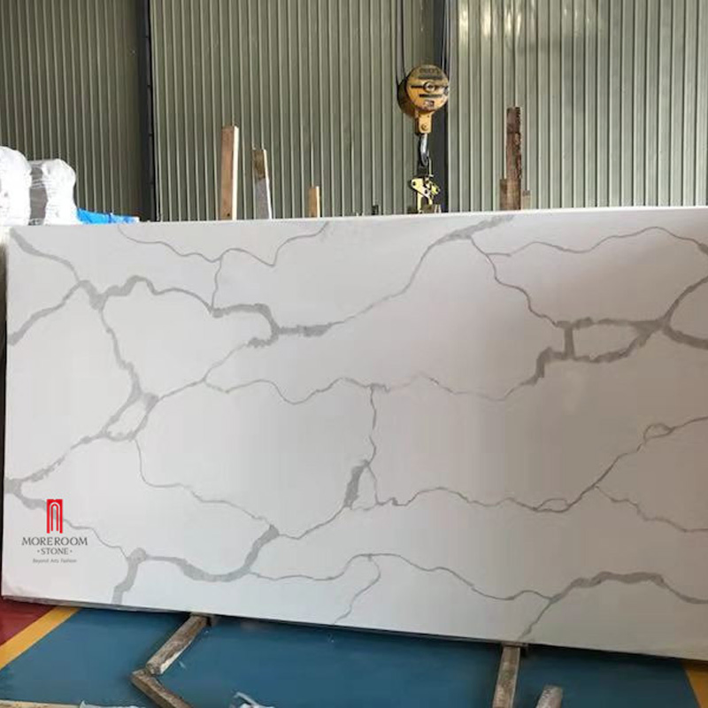 Wholesale Marble Look Quartz Stone Slab Kitchen Countertop, Bench Top
