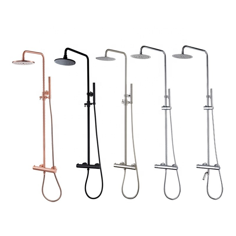 Faucet Factory Bathroom Thermostatic Shower Mixer Black Shower Set