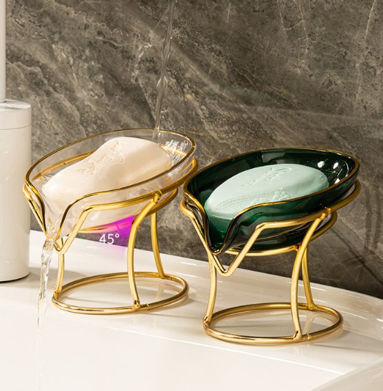 Classic Plastic Metal Soap Dish Raised Edges Bathroom Accessories