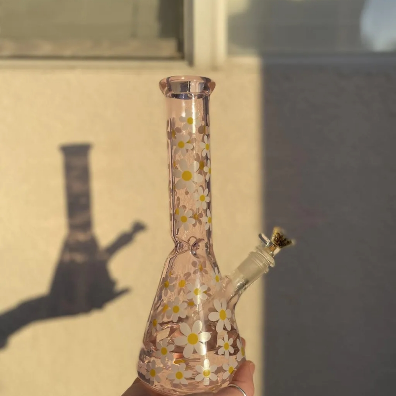 Бонг Daisy Pink Glass с ледогенератором и перком, 25 см